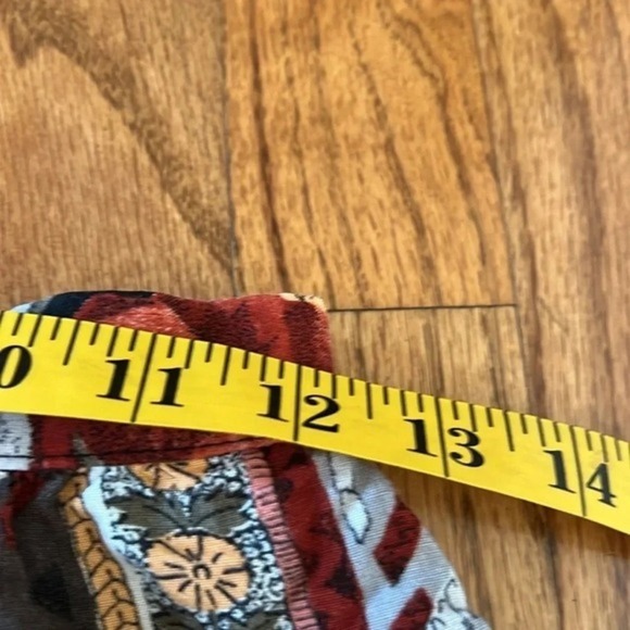 Vintage size 10 women's skirt elastic waist rose flowers with orange red brown - Picture 8 of 9